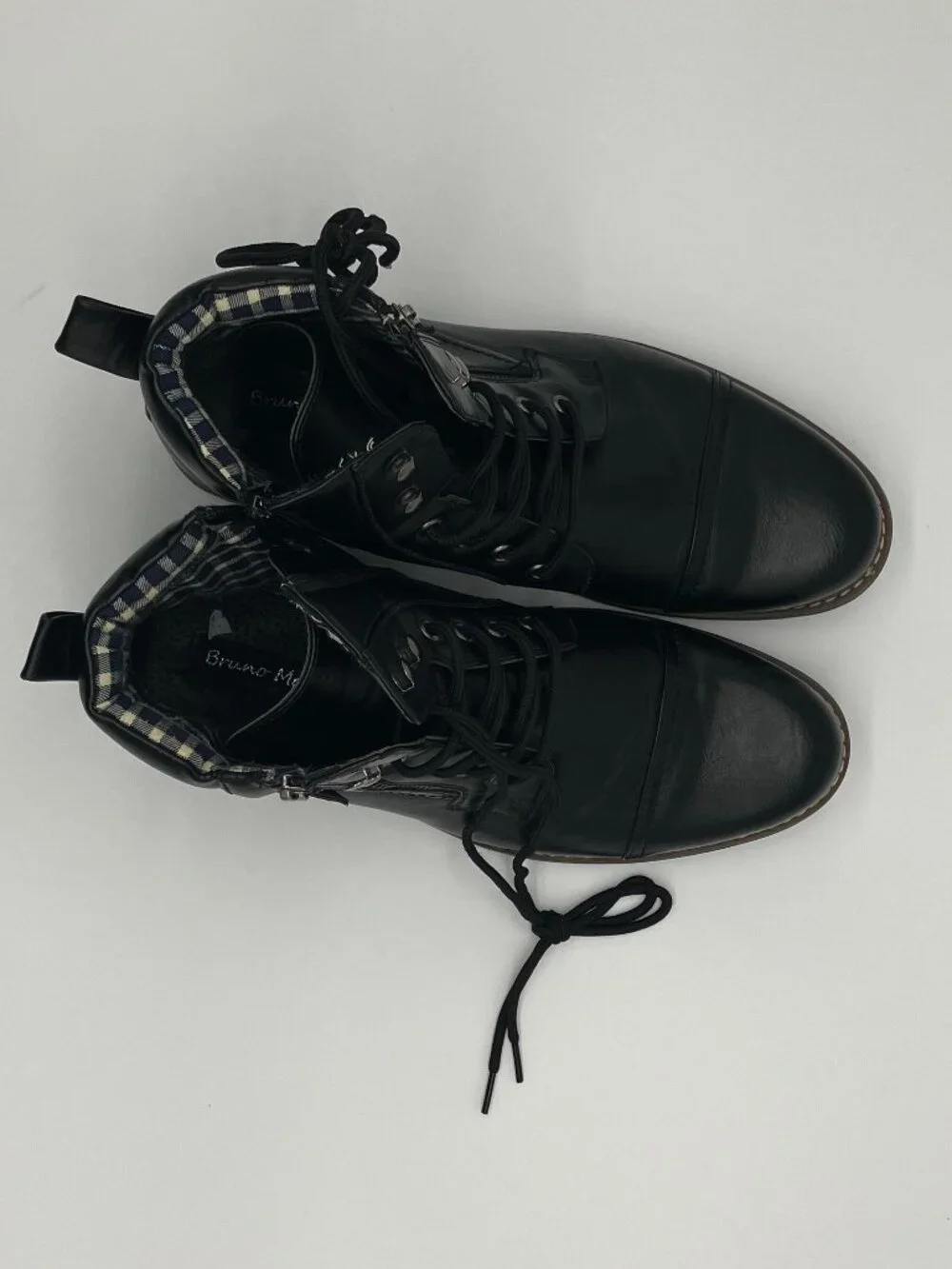 Bruno Marc Philly-3 Lace Up And Zipper Black Boots Mens Sz 10.5 - Picture 3 of 5